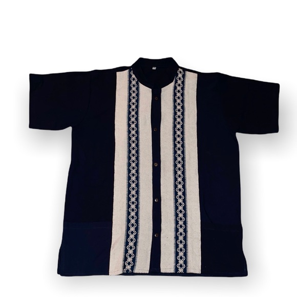 Mexican Handmade Navy Shirt - Picture 1 of 4